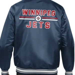 Winnipeg Jets Printed Team Logo Satin Jacket Back