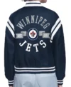 Winnipeg Jets Round Team Logo Blue Varsity Jacket Back
