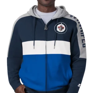 Winnipeg Jets Starter Navy Colorblock Jacket