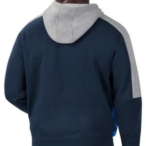 Winnipeg Jets Starter Navy Colorblock Jacket Back