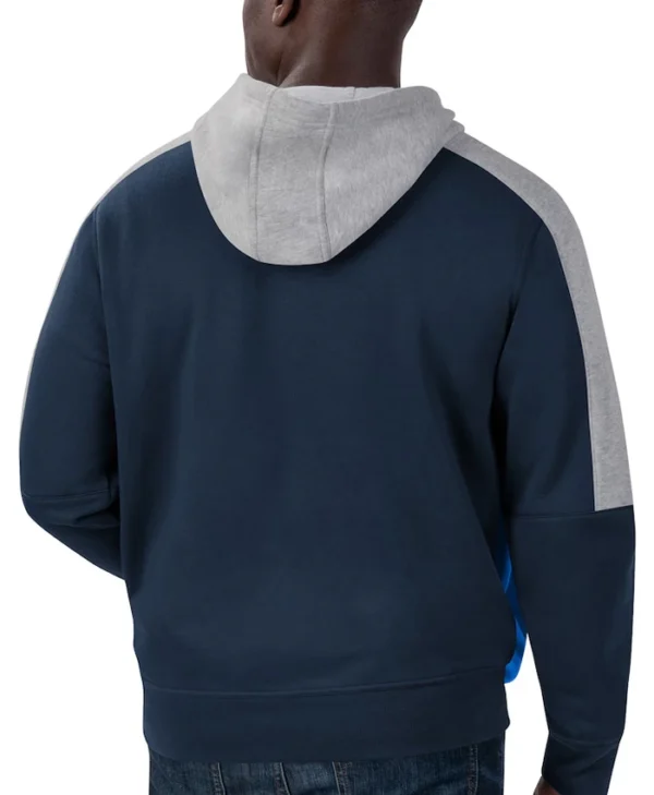 Winnipeg Jets Starter Navy Colorblock Jacket Back