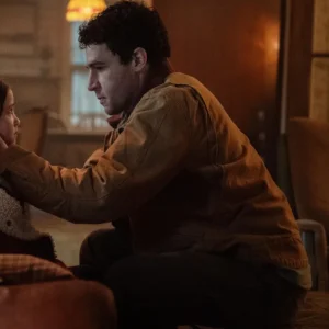 Wolf Man 2025 Christopher Abbott Brown Jacket Side