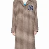 Wool Checked new york yankees coat