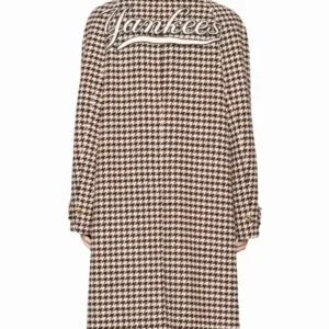 Wool Checked new york yankees coat Back