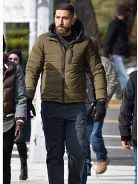 Zeeko Zaki FBI Green Hooded Puffer Jacket