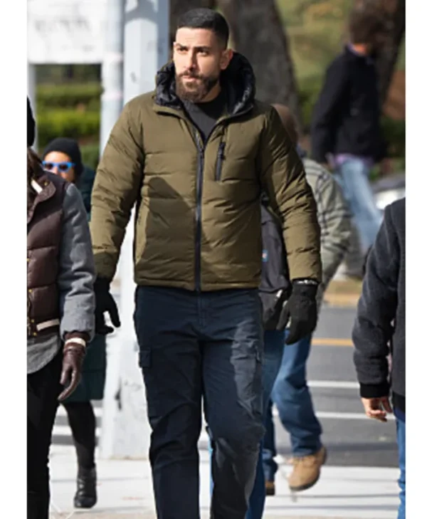 Zeeko Zaki FBI Green Hooded Puffer Jacket