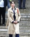 Zero Day S01 Lizzy Caplan Beige Coat Front
