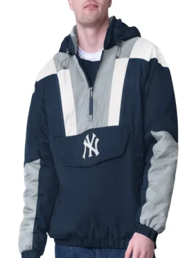 half zip hoodie new york yankees vintage