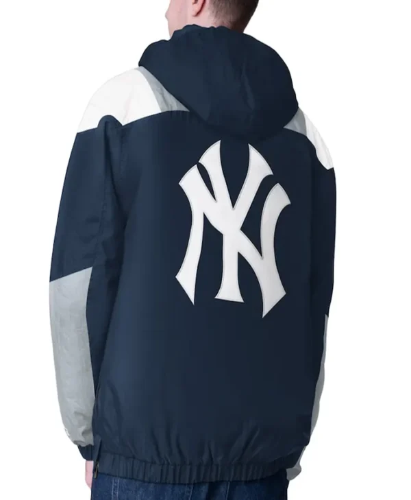 half zip hoodie new york yankees vintage Back