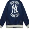 men blue Satin new york yankees jacket mens Back