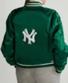new york green yankees jacket Back
