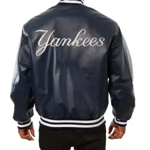 new york yankees leather jacket Back