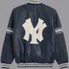 new york yankees leather varsity jacket Back
