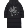 ny yankees winter coat Logo Hood Long Down Back