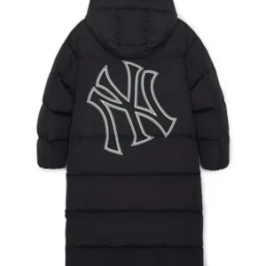 ny yankees winter coat Logo Hood Long Down Back
