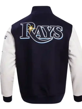 tampa bay rays letterman jacket Back