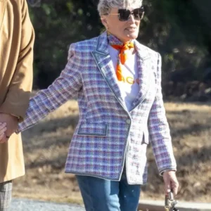 Back in Action 2025 Glenn Close Tweed Blazer Side