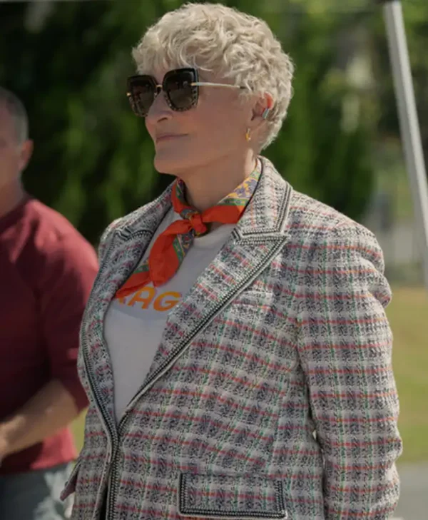 Back in Action 2025 Glenn Close Tweed Blazer Front