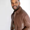 Beyond the Gates Sean Freeman Brown Leather Jacket Side