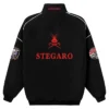Black Stegaro Moto Bomber Jacket Back
