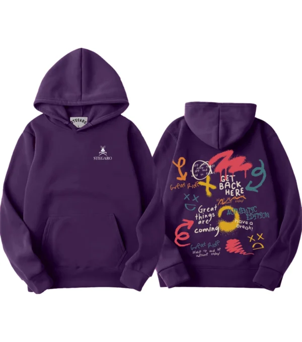Buy Stegaro Power Quotes Purple Hoodie