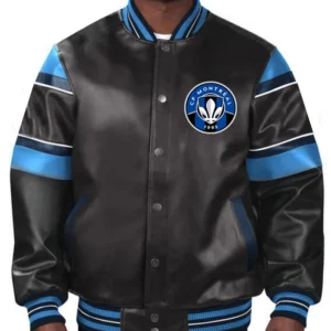 CF Montreal Leather Full Snap Bomber Jacket