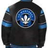 CF Montreal Leather Full Snap Bomber Jacket Back