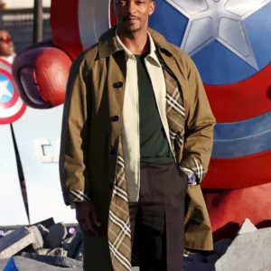 Captain America Brave New World Anthony Mackie Brown Coat Side