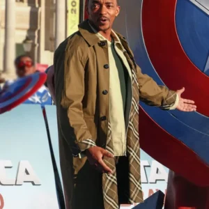 Captain America Brave New World Anthony Mackie Brown Coat Front