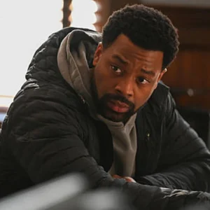 Chicago PD S12 LaRoyce Hawkins Black Quilted Jacket Side