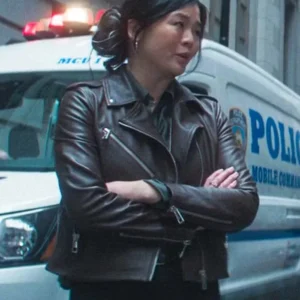 Daredevil Born Again S01 Ruibo Qian Brown Jacket Front