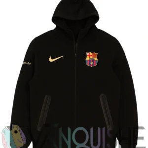 FC Barcelona Tech Black Fleece Jacket new front