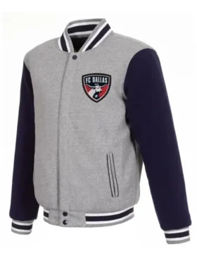 FC Dallas Grey Wool Varsity Jacket
