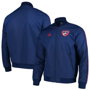 FC Dallas Navu Blue Bomber Zipper Jacket For Sale