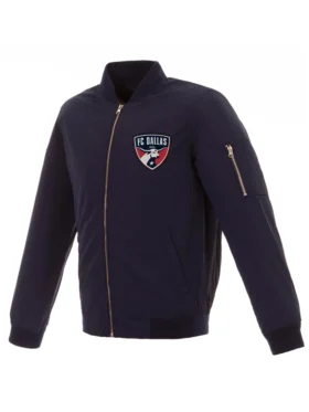 FC Dallas Navy Blue Zipper Bomber Jacket