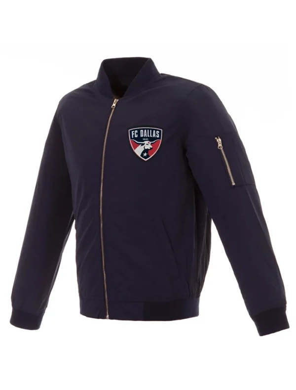FC Dallas Navy Blue Zipper Bomber Jacket