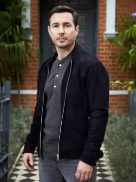 Fear S01 Martin Compston Suede Leather Jacket Front