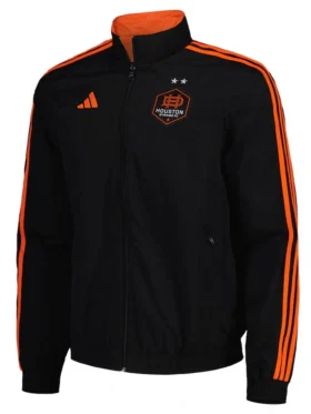 Houston Dynamo FC Black And Orange Bomber Jacket