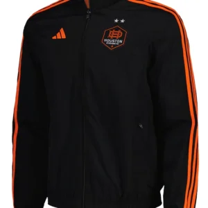 Houston Dynamo FC Black And Orange Bomber Jacket