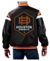 Houston Dynamo FC Black Leather Bomber Jacket Back