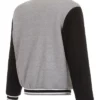 Houston Dynamo FC Grey Wool Full Snap Varsity Jacket Back