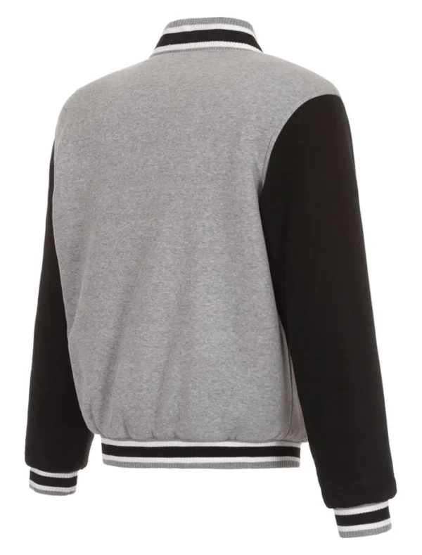 Houston Dynamo FC Grey Wool Full Snap Varsity Jacket Back