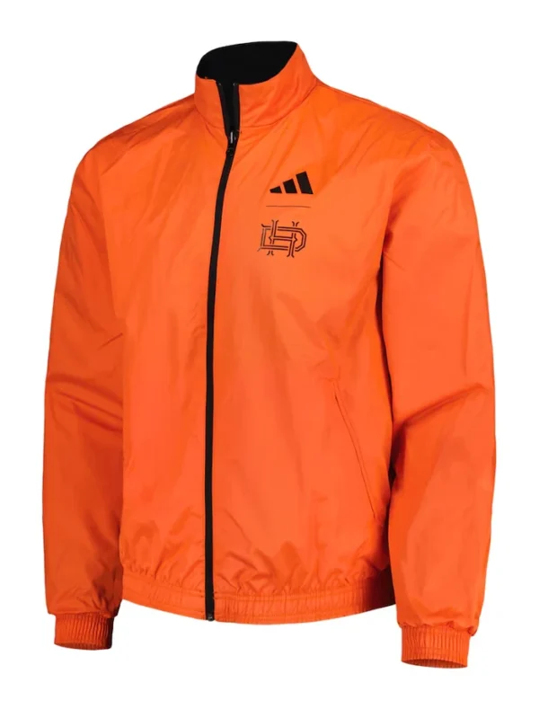 Houston Dynamo FC Orange Zipper Bomber Jacket