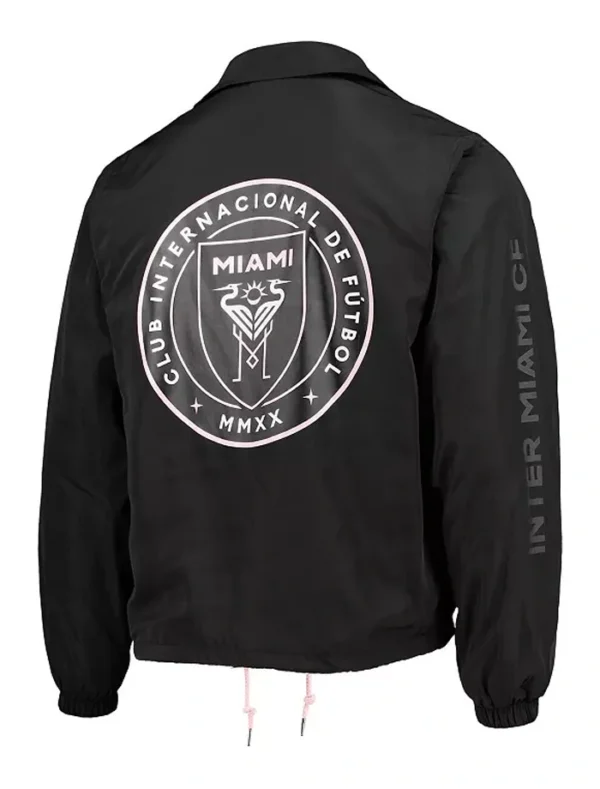 Inter Miami CF Black Full Snap Jacket Back