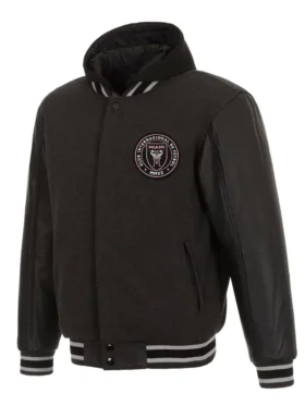 Inter Miami CF Black Wool Bomber Jacket
