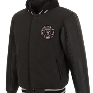 Inter Miami CF Black Wool Bomber Jacket