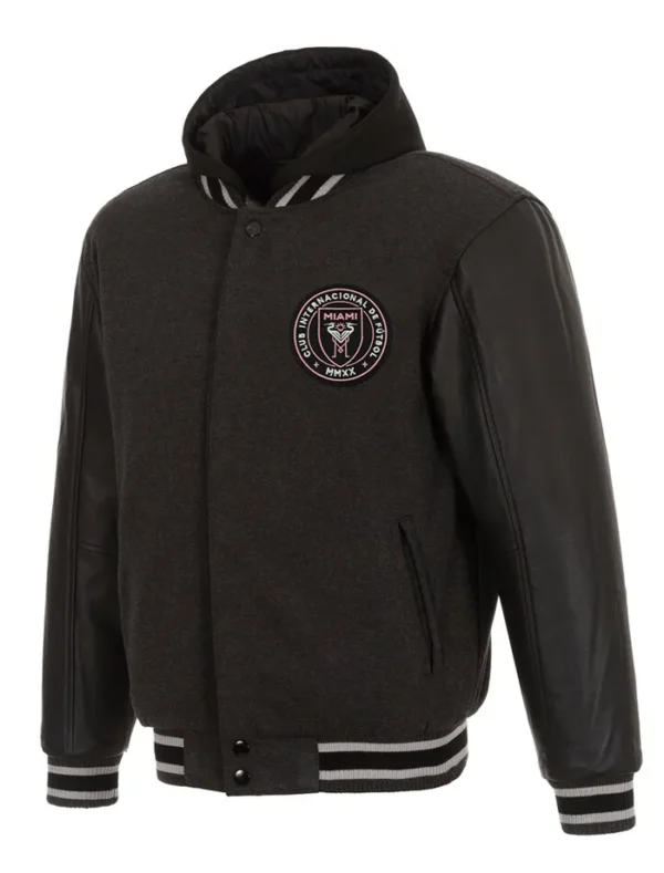 Inter Miami CF Black Wool Bomber Jacket
