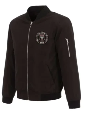 Inter Miami CF Black Zipper Bomber Jacket