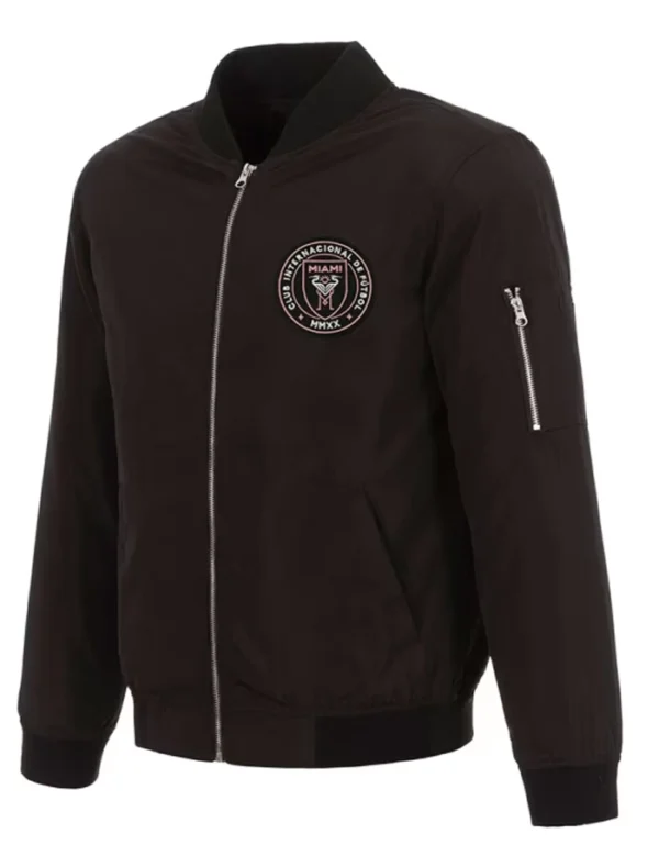 Inter Miami CF Black Zipper Bomber Jacket