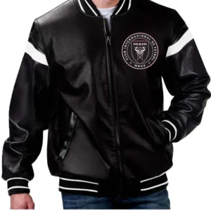 Inter Miami CF Leather Bomber Jacket